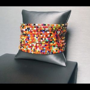 Beaded Cuff Bracelet Multi Color